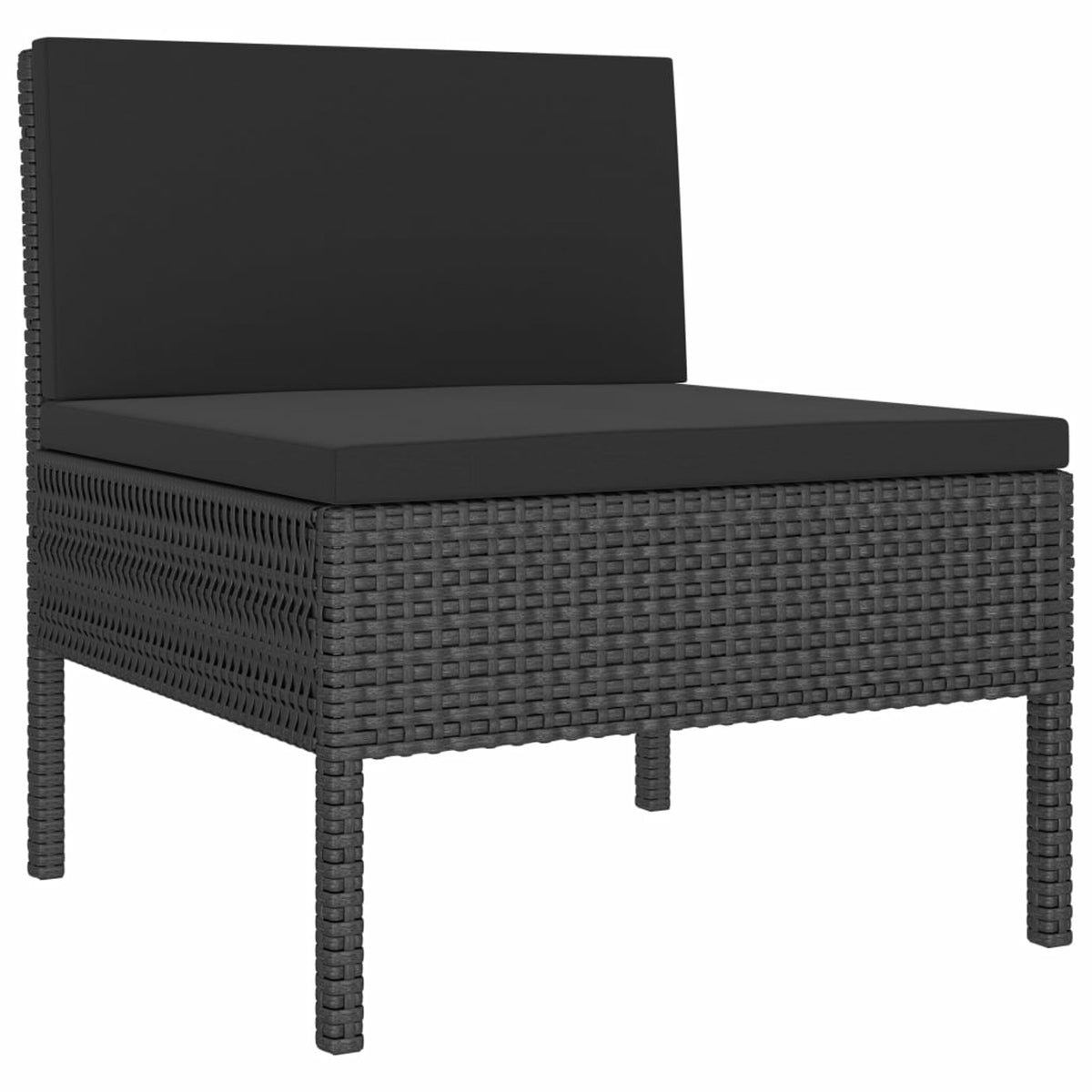 3 Piece Poly Rattan Outdoor Sectional Sofa Set with Cushions Steel Frame G940865