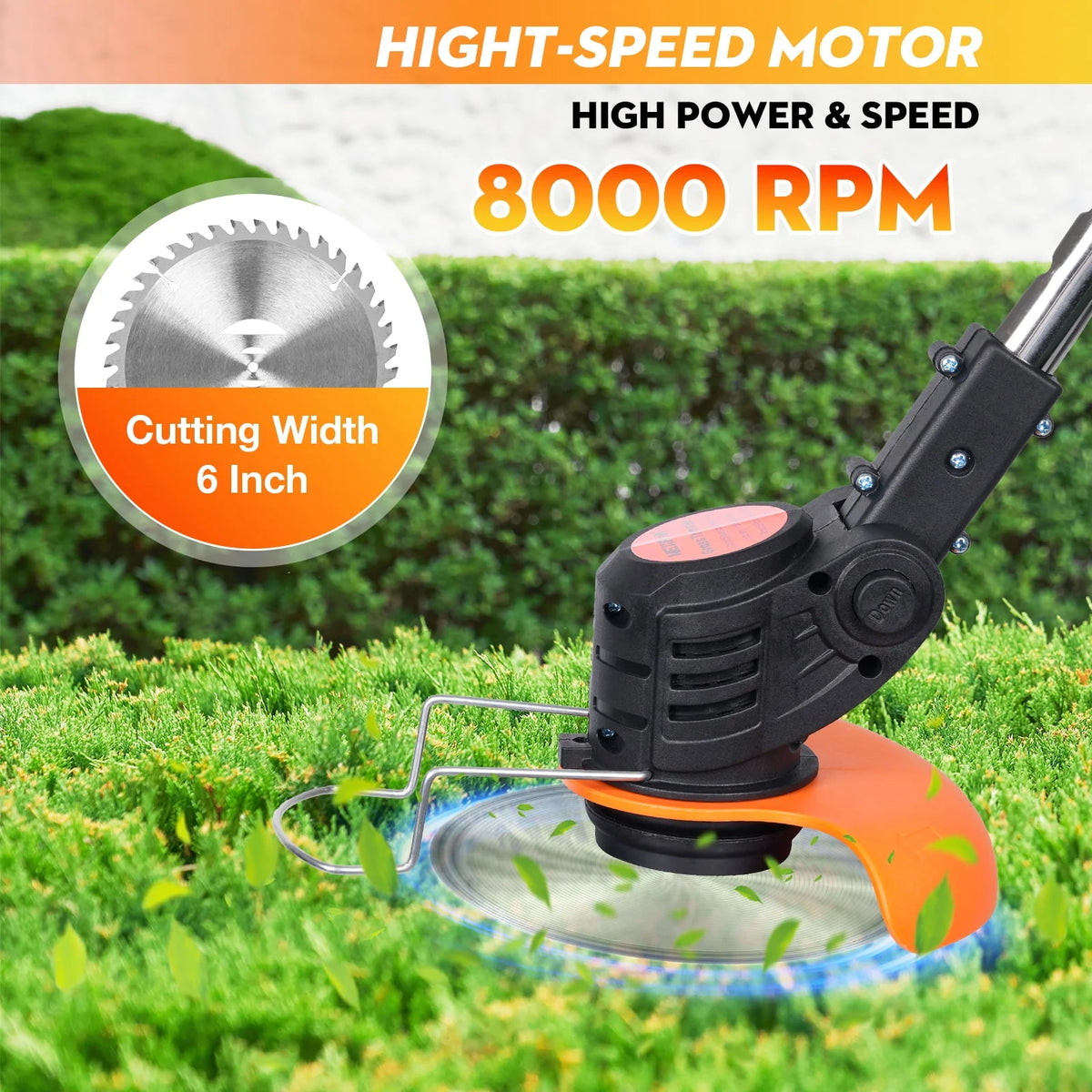 Cordless String Trimmer with 3 Cutting Blades W5452
