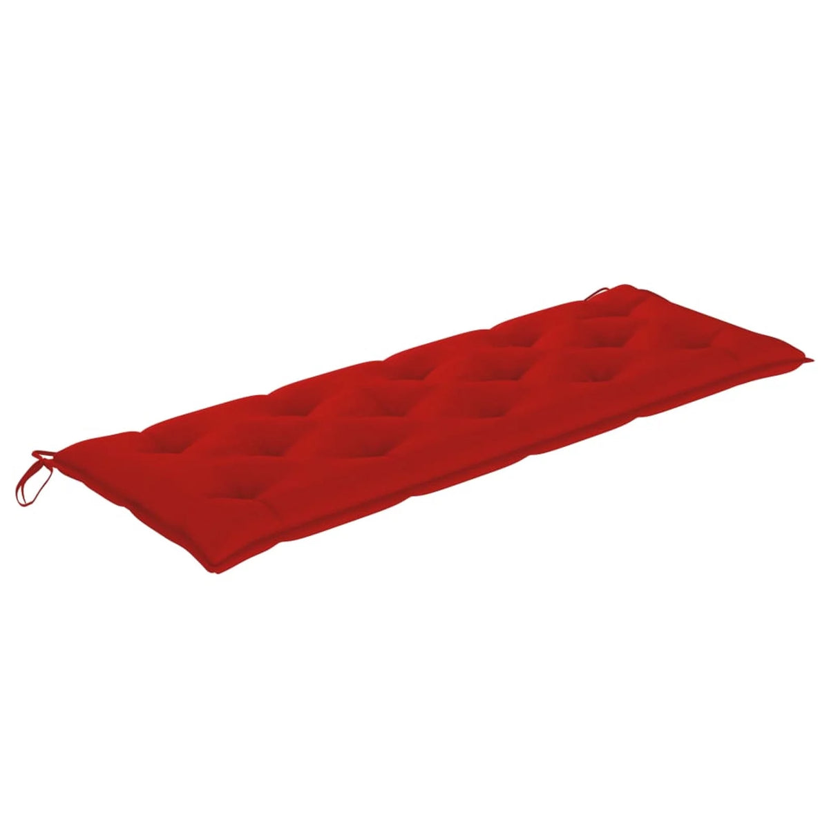 Acacia Wood Garden Bench with Red Seat Cushion A733599
