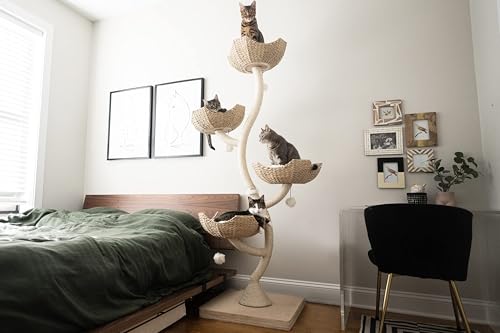 73" Tall Modern Cat Tree Scratching Tower B9948