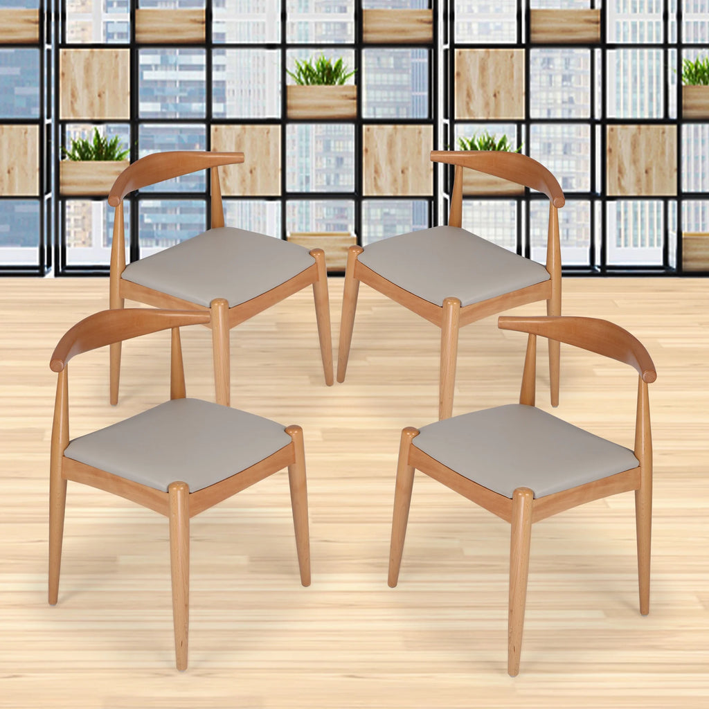 4 Pcs Mid-Century Dining Chair with Faux Leather Seat S57671
