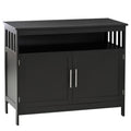 Black Wooden Kitchen Buffet Sideboard with Cabinet and Shelf Y5213