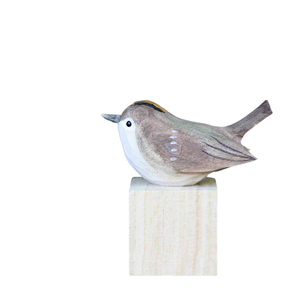 Golden-crowned Kinglet Figure Carving Hand-Made Decoration Miniature H8906