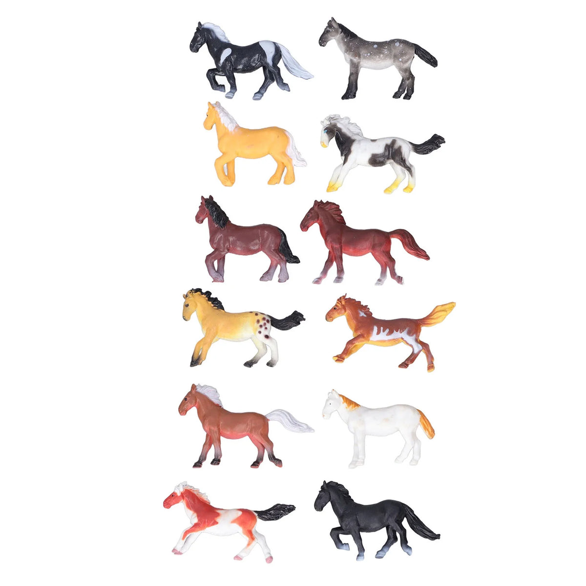 12Pcs Plastic Toy Horses Horse Figurine V84462