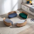 Scandinavian Style Elevated Dog Bed Pet Sofa with Solid Wood Legs and Velvet Cushion A948100
