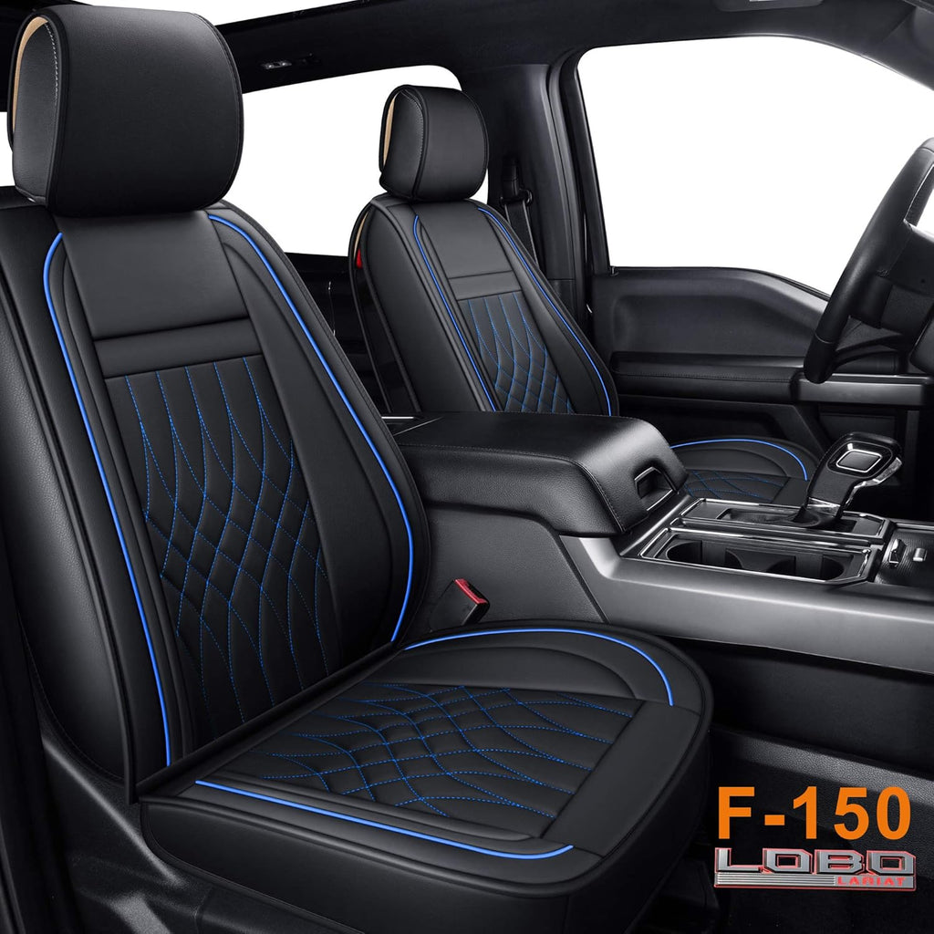 Front and Back Seat Covers Faux Leather Black & Red Full Set Y8628
