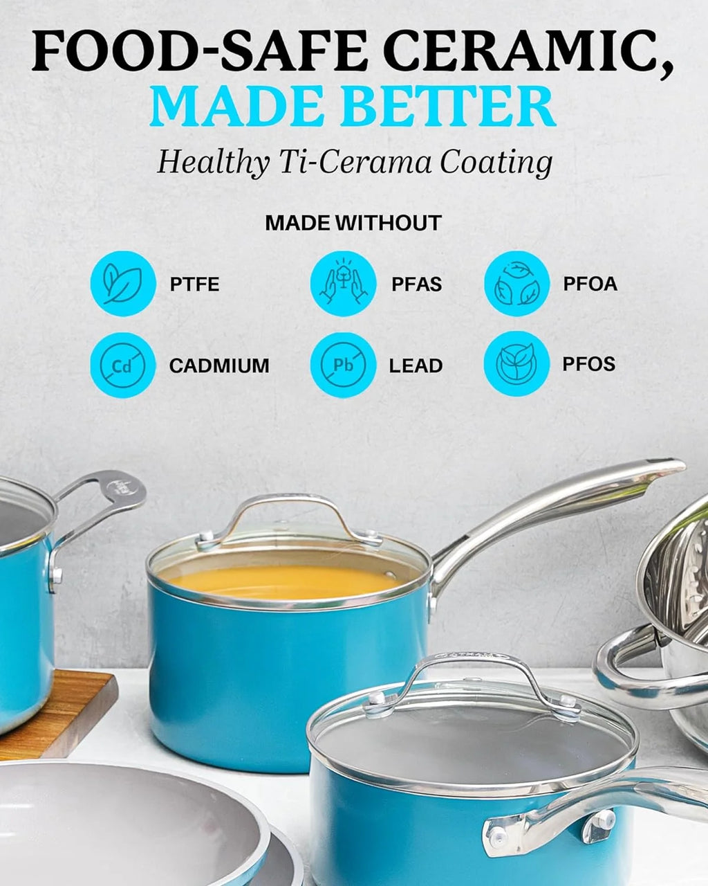 12 Piece Non Stick Ti-Cerama Copper Cookware Set O434