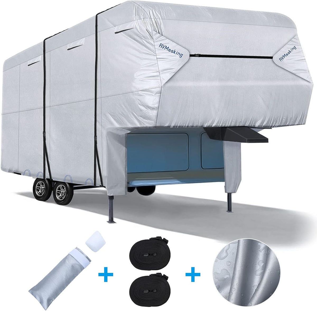 Ripstop Waterproof 5th Wheel Camper Cover with Adhesive Repair Patch E49535