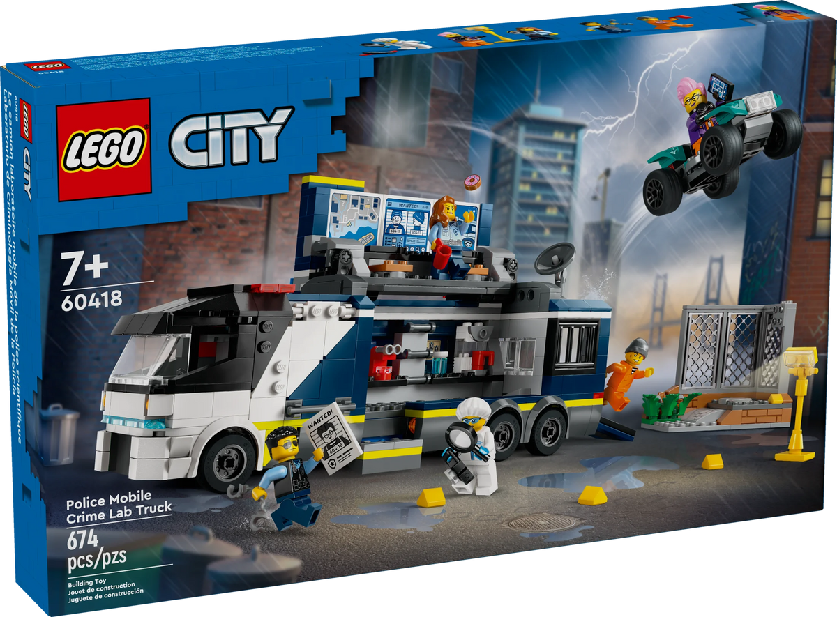 LEGO City Police Mobile Crime Lab Truck Toy with Quad Bike and 5 Minifigures Q995