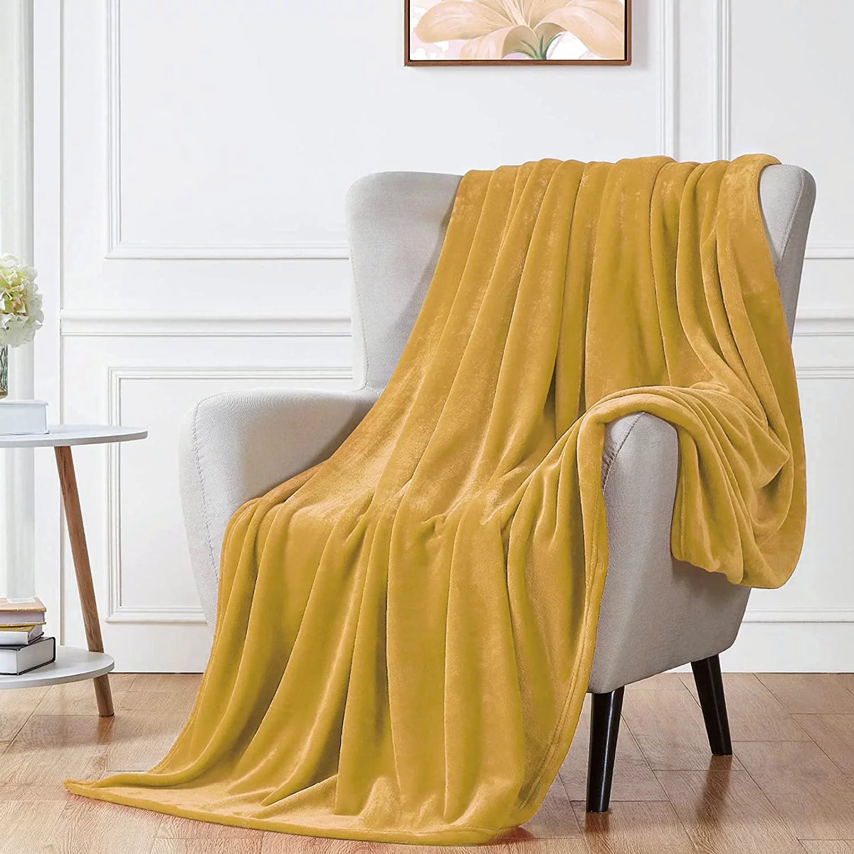 Ultra Soft Microplush Fleece Throw Blanket, 50 x 60, Orange, Machine Washable K902