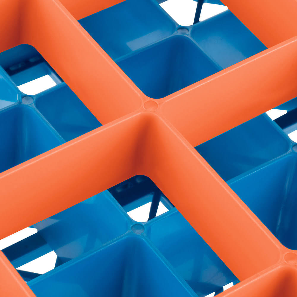 16 Compartment Orange Glass Rack with 4 Extenders K22577