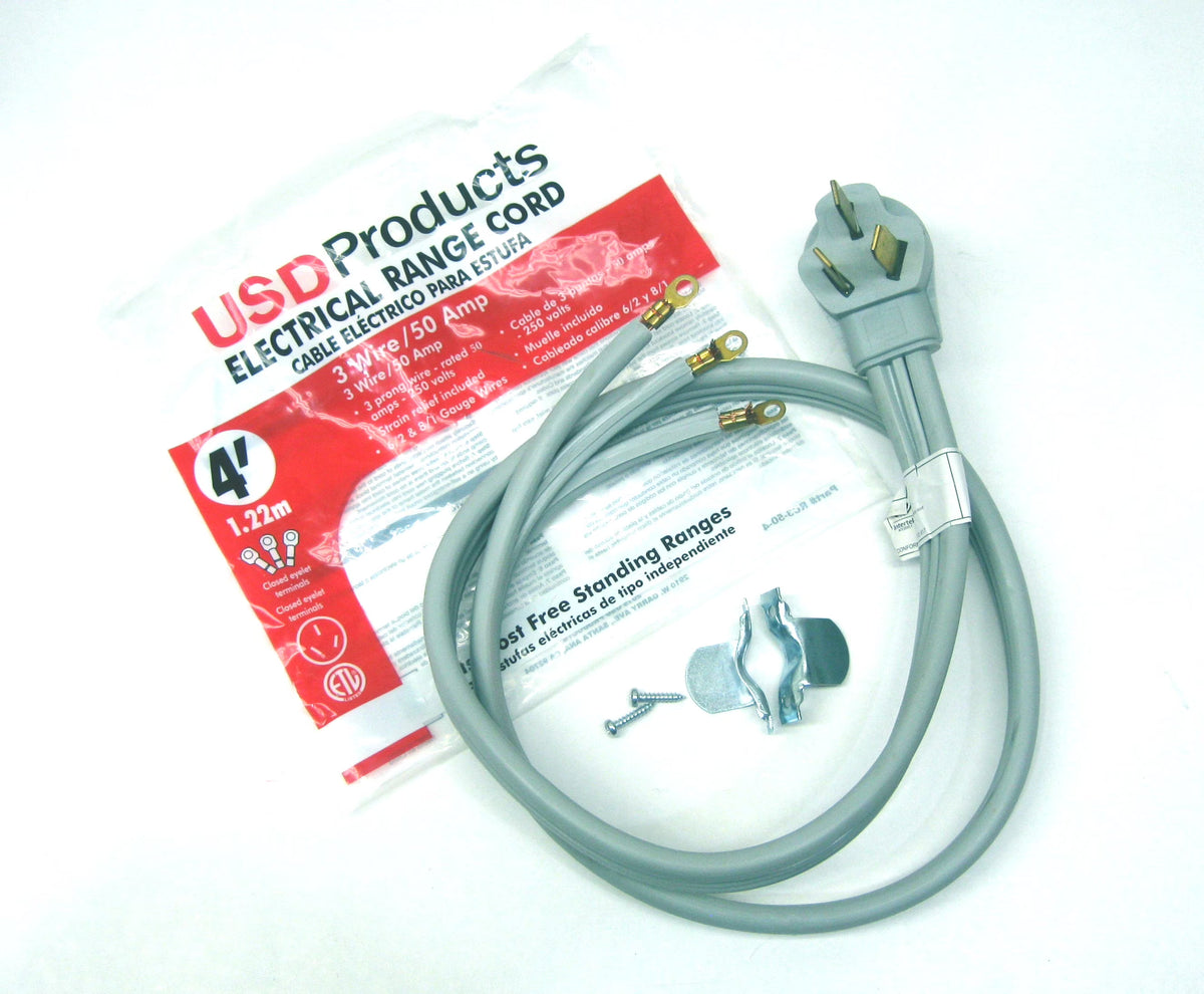 50 Amp 4' Foot Electric Range Oven Power Cord E805805