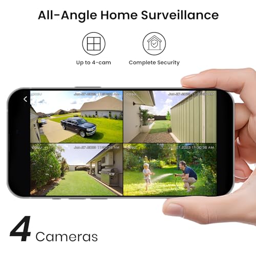 Outdoor Wireless Security Cameras 4-Cam-Kit 2K Color Night Vision Z281641