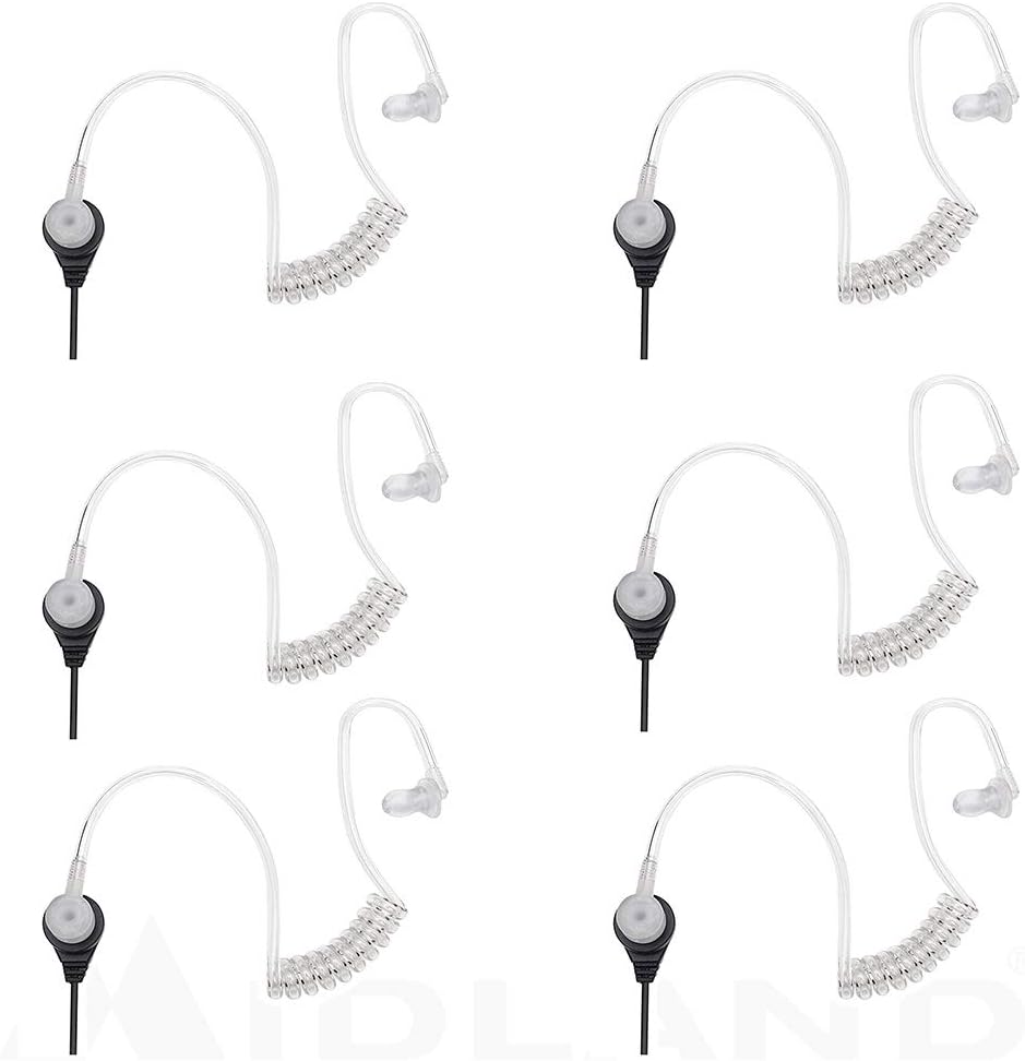 Transparent Security Headsets with PTT/VOX (6-Pack) G122