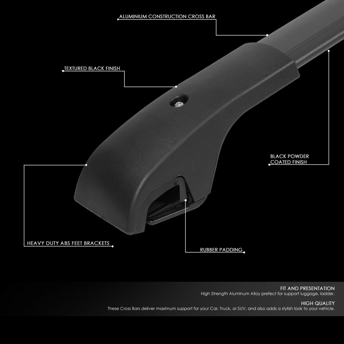 Matte Roof Rack Cross Bar Q1986