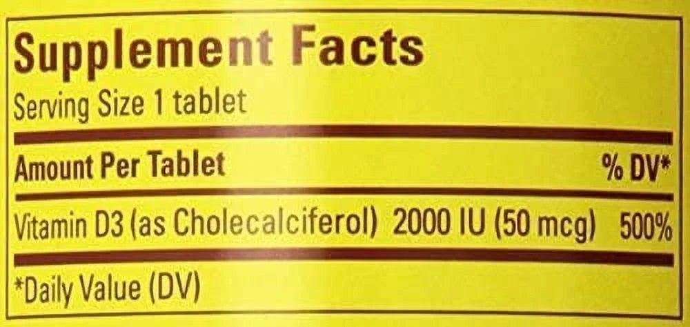 D3 2000 IU Tablets 220 ea Pack of 3 V75843