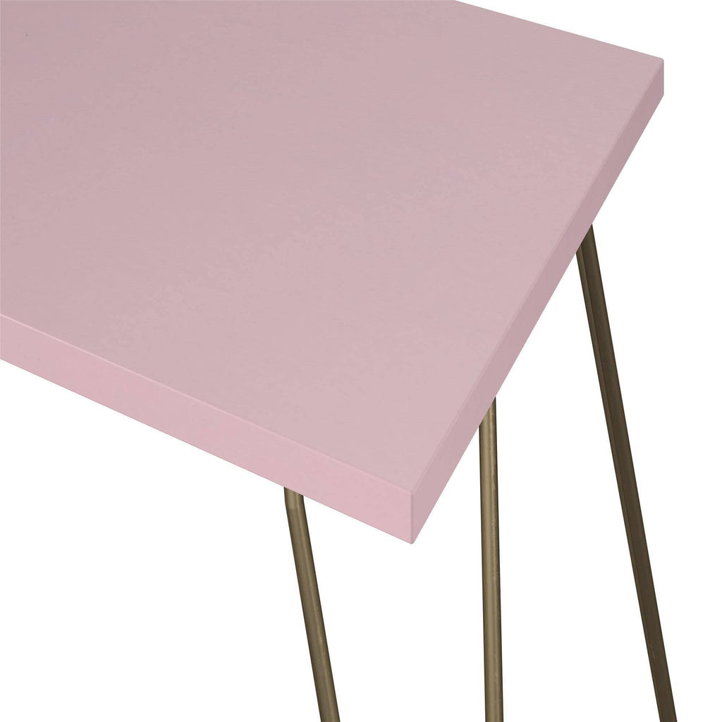 Retro Computer Desk Pink/Gold A723