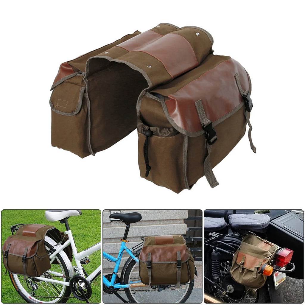 Canvas Waterproof Motorbike Saddle Bag W4136